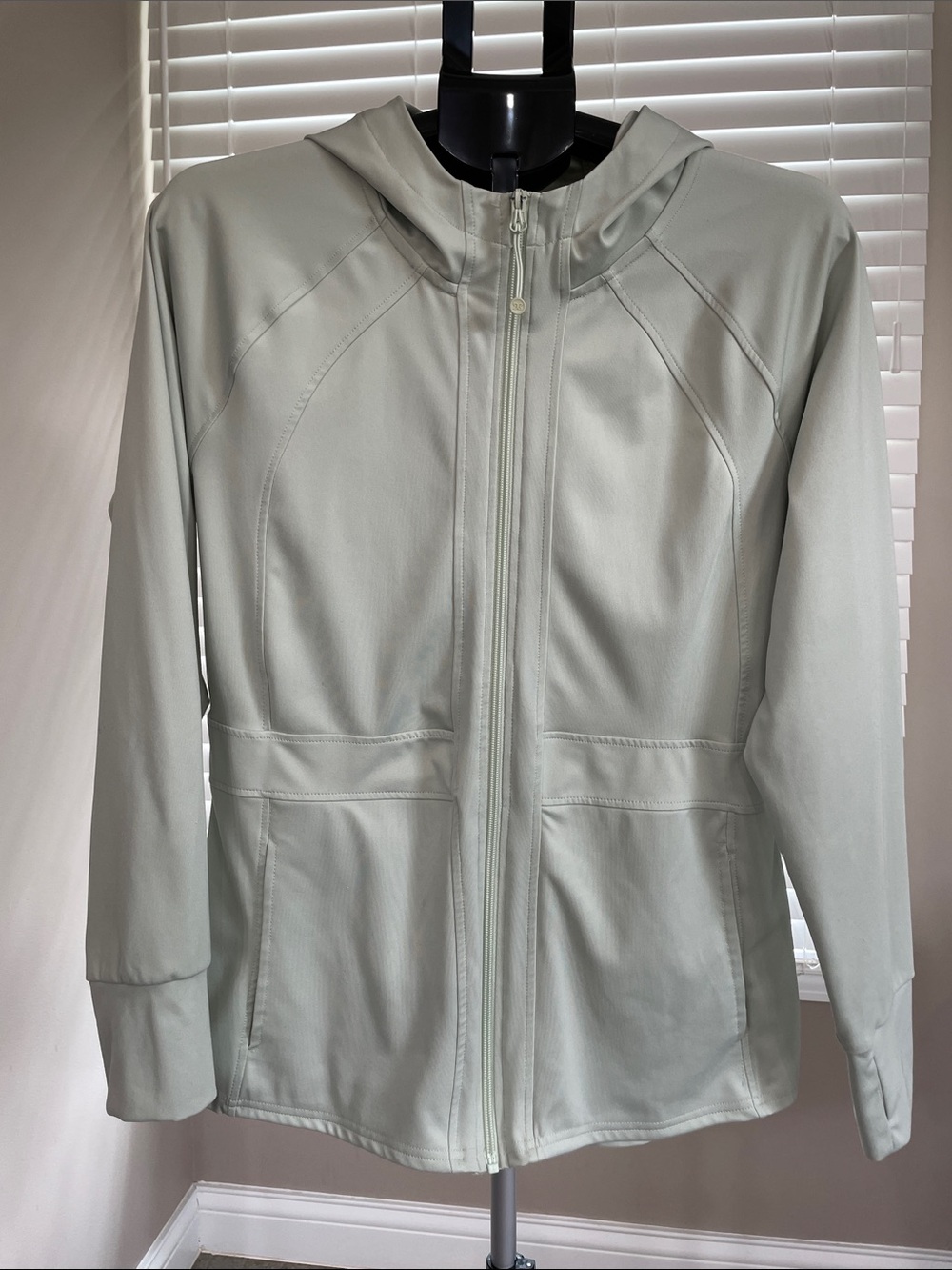 Women's Hooded Zip Utility Jacket in Light Sage